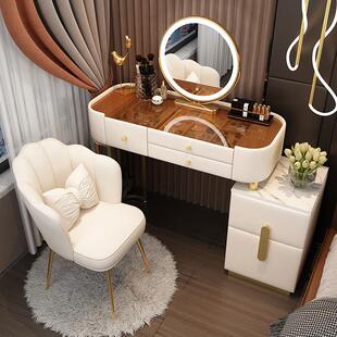 轻奢现代极简实木化妆台收纳柜一体卧室现代简约小户型高档化妆台