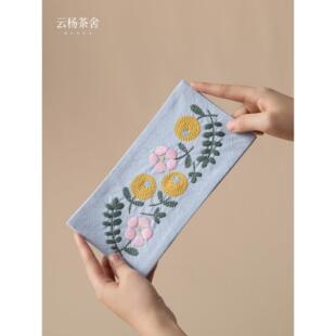 云阳茶馆佐彦绣花茶垫面料小茶布可爱覆古茶垫绝缘双层桌布干泡垫