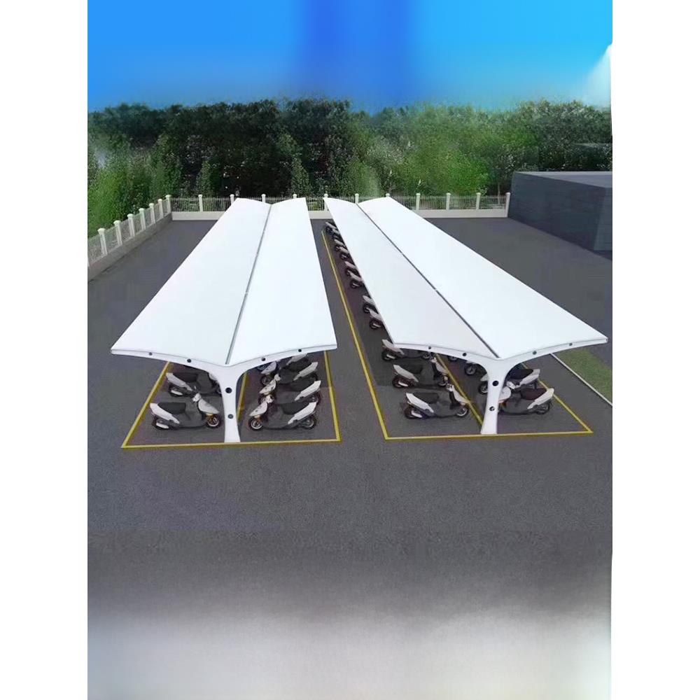 膜结构电动车棚停车棚公司自行车棚张拉膜遮阳挡雨蓬膜结构停车棚