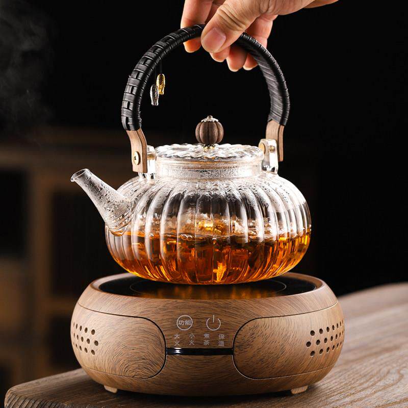 高硼硅耐热全玻璃烧水壶电陶炉加热煮茶壶家用茶具黑茶煮茶器套装
