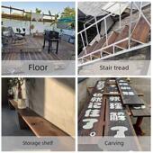 碳化木宽板楼梯踏步板户外花园地板防腐木板材实木桌面火烧木板牌