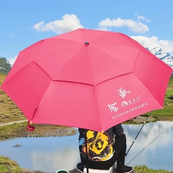 姜太公钓鱼专用大伞2022新款大钓伞黑胶抗UV防暴雨拐杖万向伞