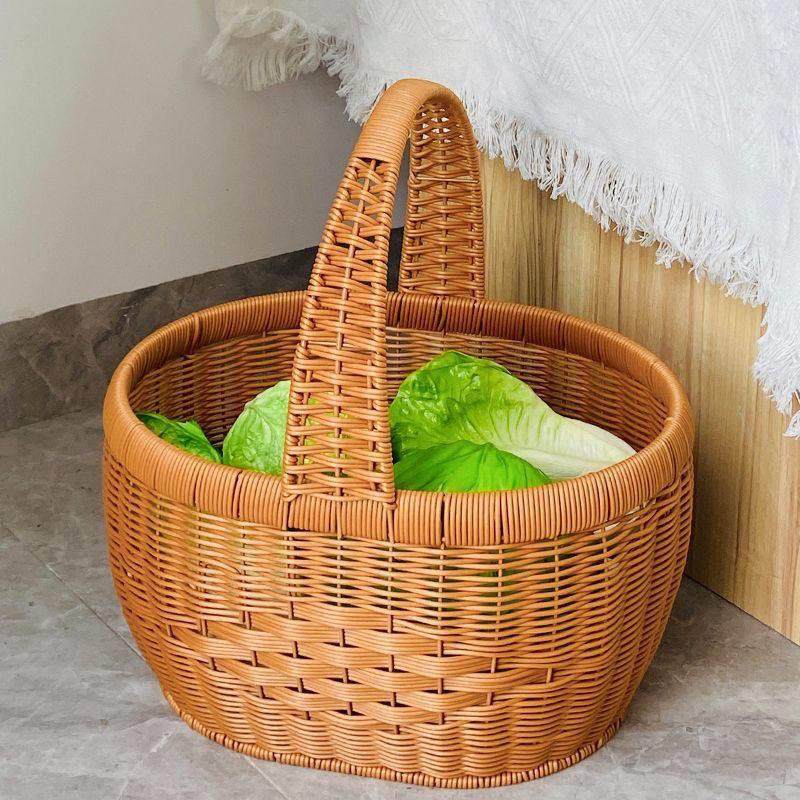 新款纯手工彷藤编织水果篮购物篮提篮鸡蛋手提菜篮子收纳采摘野餐,收纳整理,购物篮,淘宝优惠券,粉丝福利购,淘宝优惠卷