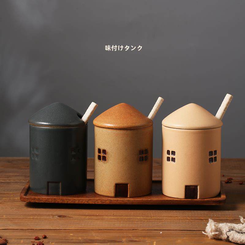 暖房复古高颜值厨房盐调味罐 收纳盒大料家用盐罐陶瓷日式调料瓶