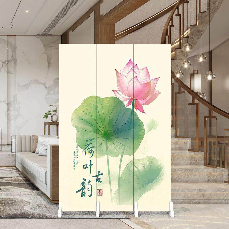 中式家用屏风隔断客厅荷韵九鱼卧室卫生间进门口遮挡帘可移动折叠,住宅家具,折屏,淘宝优惠券,粉丝福利购,淘宝优惠卷