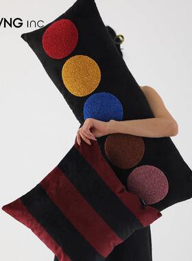 LIVING inc.Bump条纹 中古包豪斯几何沙发抱枕艺术感长条覆古靠垫