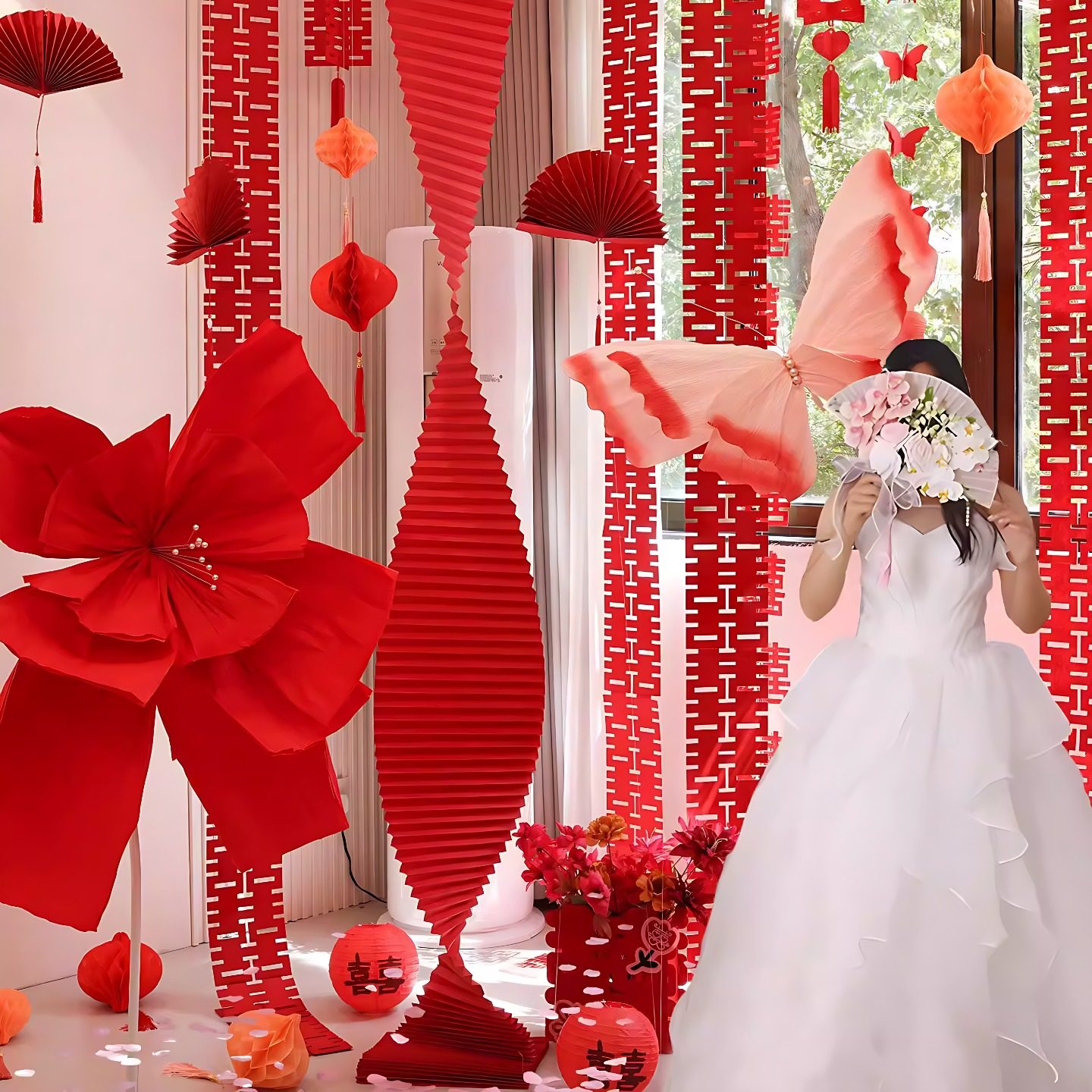 婚礼布置装饰客厅拍照结婚背景墙蝴蝶婚房套装喜庆婚庆拉花粉色,节庆用品/礼品,拉花,淘宝优惠券,粉丝福利购,淘宝优惠卷