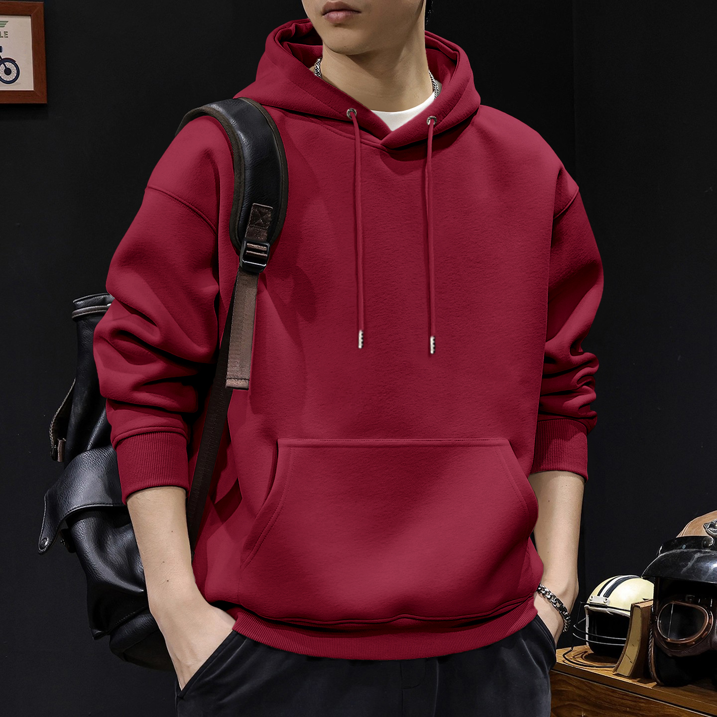 简木迹440克重磅连帽卫衣