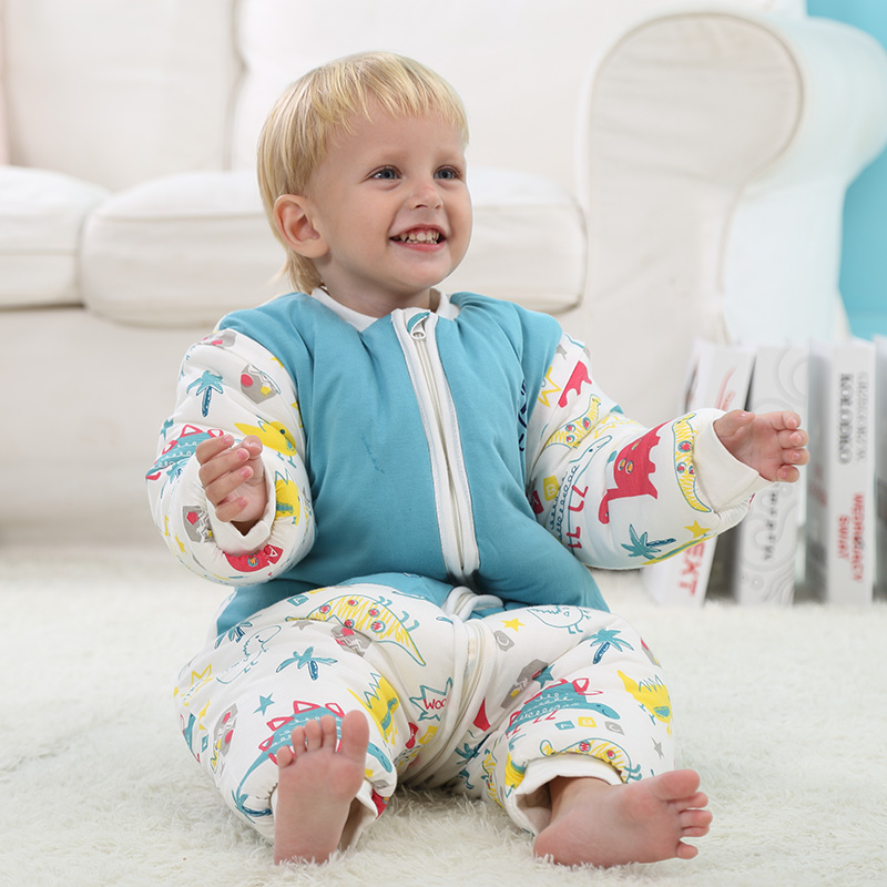 婴儿春秋款分腿睡袋新生儿宝宝春夏季儿童夹棉睡衣空调睡袋防踢被