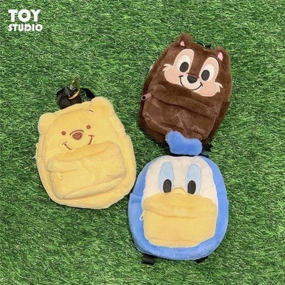 卡通维尼熊毛绒双肩包可爱公仔玩偶零钱包收纳化妆包儿童书包挂件