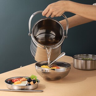 加厚不锈钢保温桶大容量保温饭盒多层成人学生便当盒送餐饭桶提锅