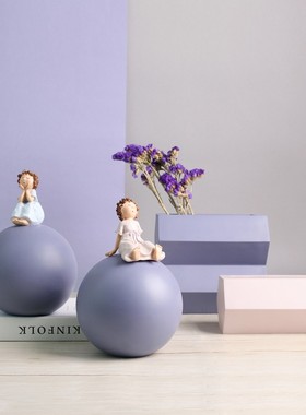 北欧风格家居装饰品摆件儿童房女孩房人物动物马摆设样板间工艺品