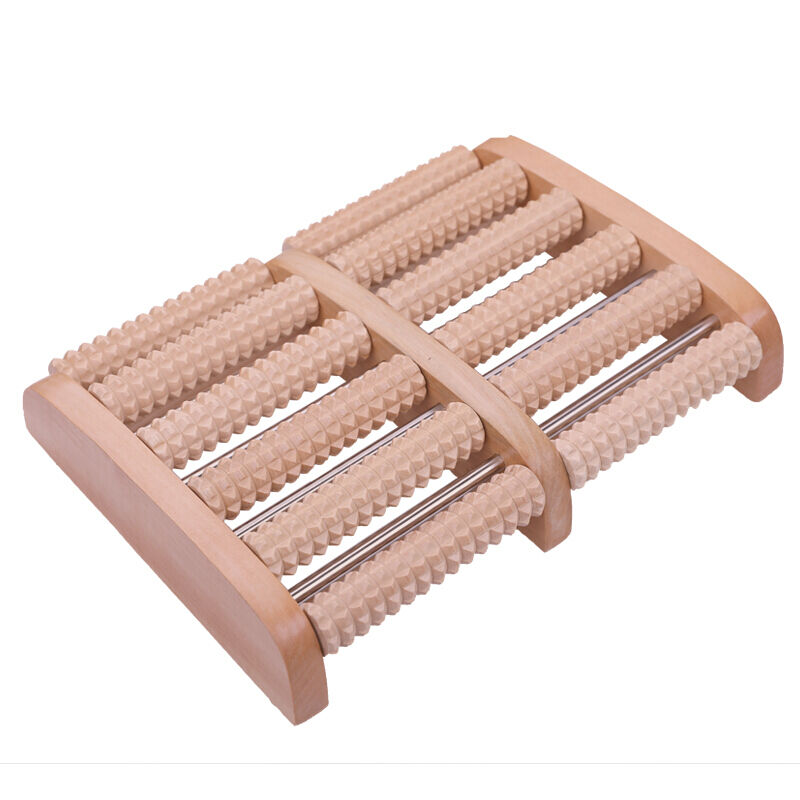 足底按摩器木质滚轮搓排腿部按摩器脚底按摩轮木质脚部经络脚底按