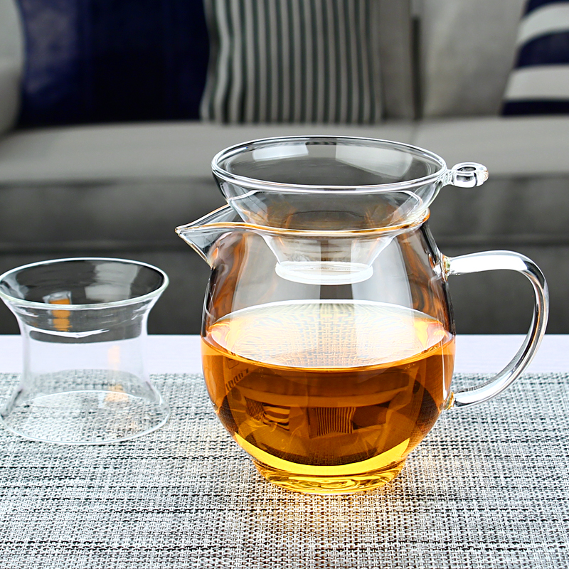 防爆裂玻璃公道杯 加厚耐热大号分茶器 过滤茶漏工夫茶具配件
