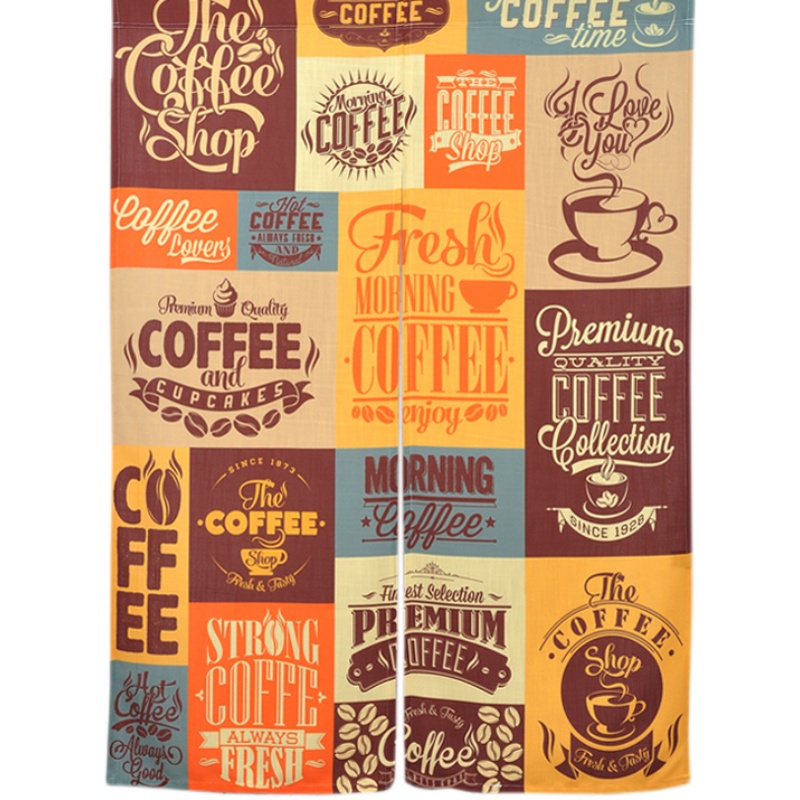 奶茶店咖啡西餐厅快餐店厨房门帘商用装饰布艺短帘日式半帘定制