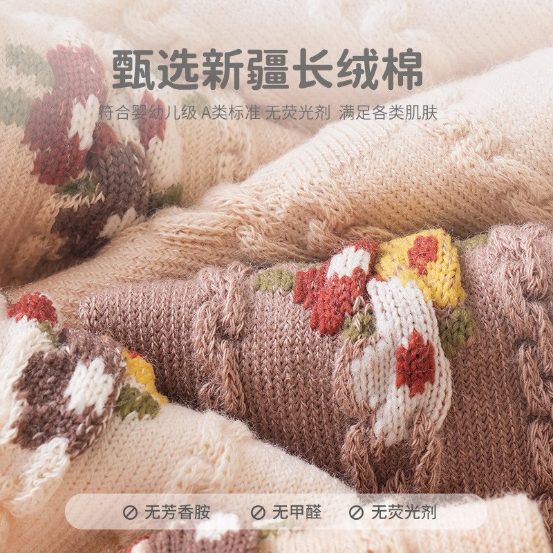 婴儿袜子秋冬透气新生儿无骨松口木耳边中筒袜复古女童棉袜公主袜