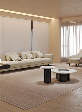 蒙德里安布艺沙发poliform意式极简直排三人位客厅高脚悬浮豆腐块