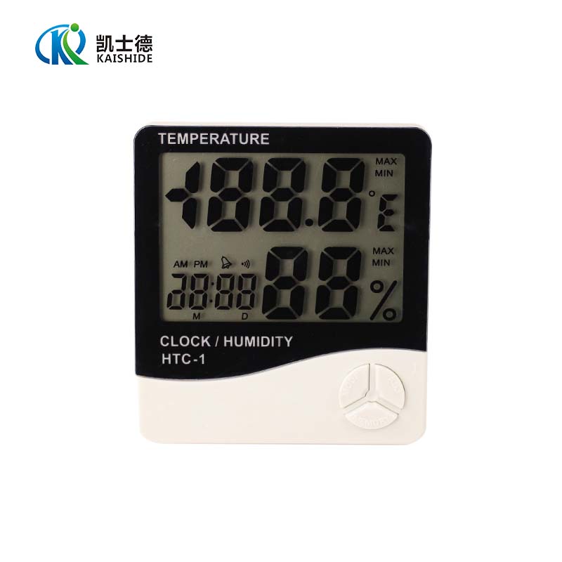 实验室电子温湿度计 时间/温度/湿度三位数显 家用高精度精准数显