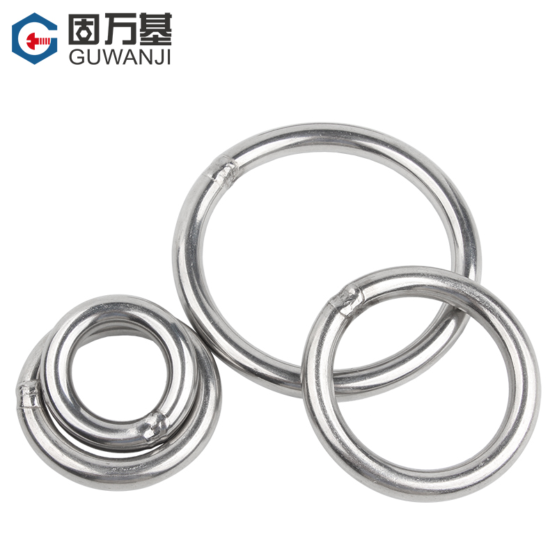304不锈钢O型圆环实心焊接吊环焊接钢环吊床瑜伽连接环钢圈M3-M12