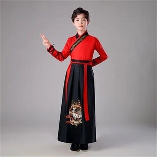 儿童满江红古装汉演出服服男女童中国风中小学生年会班服舞蹈服装