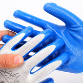 五指山劳保手套丁晴手套尼龙浸胶防油机械透气舒适防护手套防护