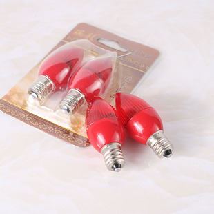 红色LED灯泡佛前灯莲花灯旺财灯财神灯观音长明灯节能电蜡烛波灯