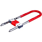 意利原子抗剪伸缩式 玻璃门锁双门加长U型锁防盗锁U型锁免钥匙上锁