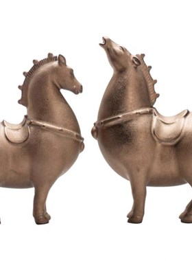 西安文创陶瓷富贵唐马摆件唐三彩创意家居办公室桌面书房装饰工艺