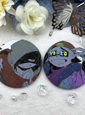 undertale传说之下同人 潮流sans徽章 明信片 动漫吧唧胸针