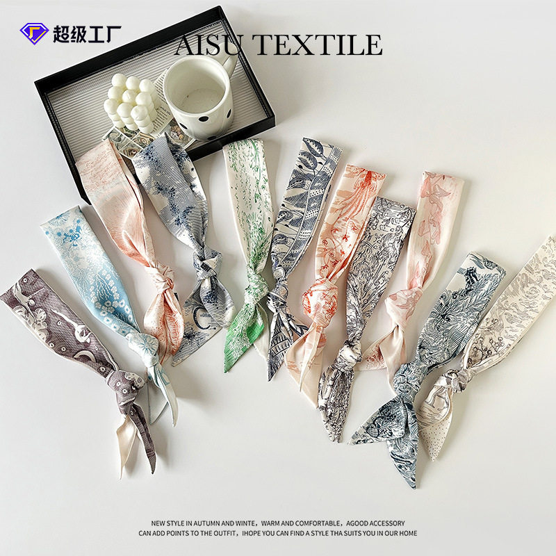 26字母飘带丝巾斜纹发带绑包手柄装饰绑手长条丝巾超装饰领巾腰带