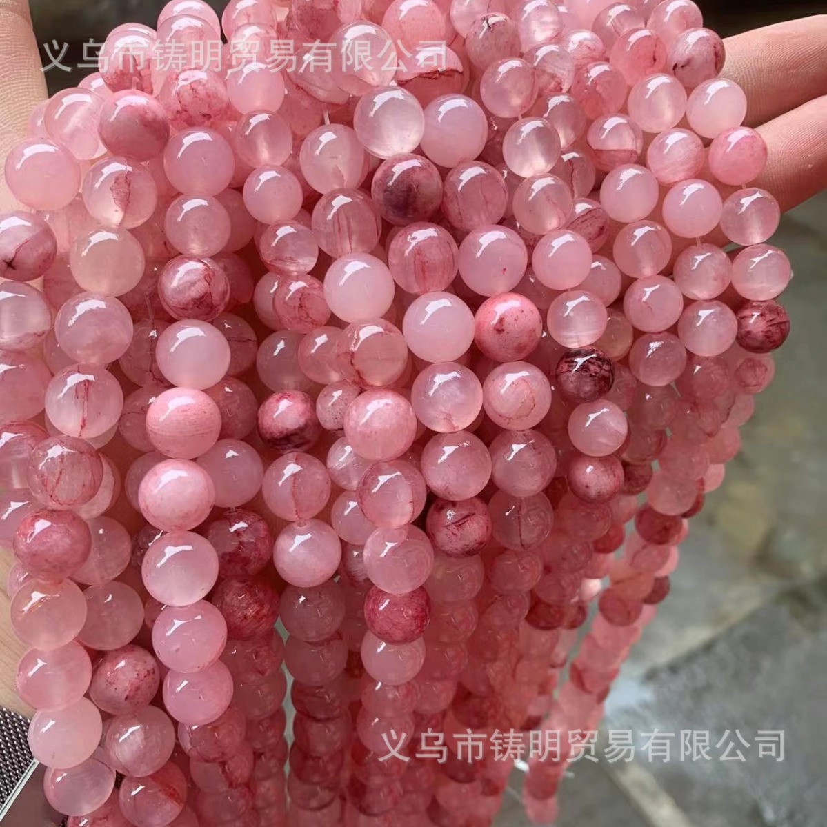 直供血红色石头玉髓散珠子波斯玉