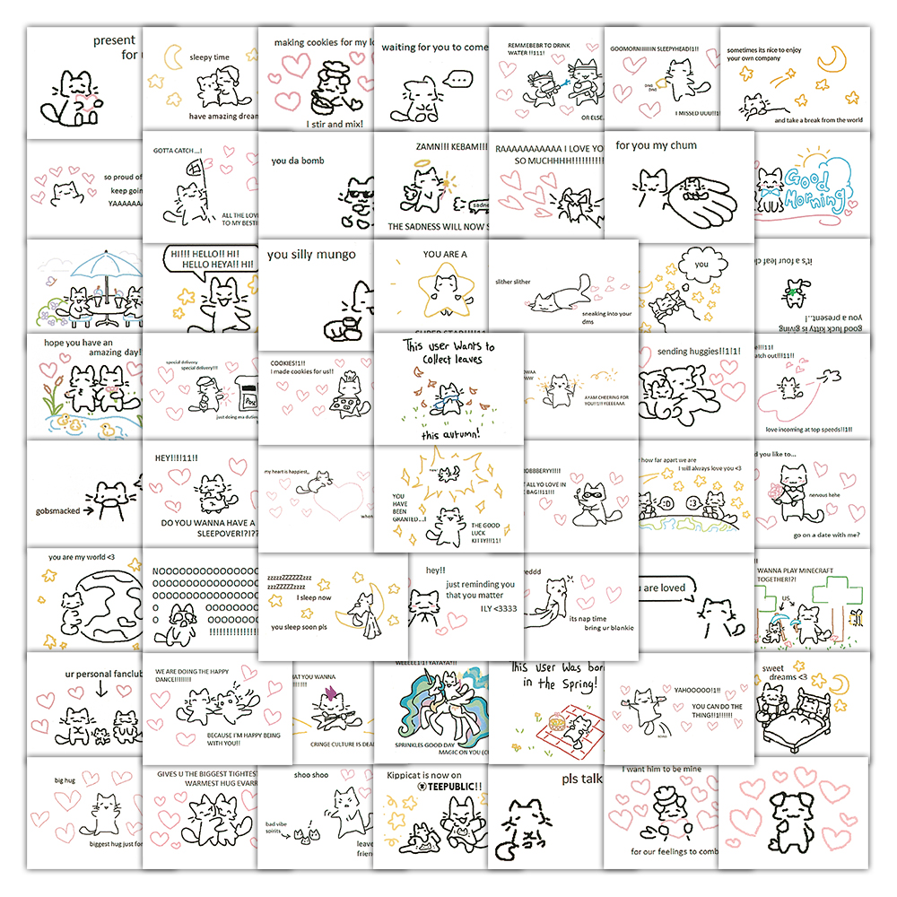 韩国猫咪剧场手绘防水贴纸270张