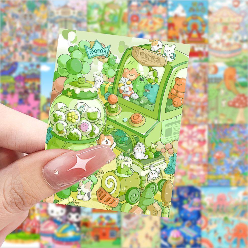 爆款游乐园主题插画贴纸儿童卡通装饰手机手账电脑行李箱diy贴画,3C数码配件,笔记本个性小贴纸,淘宝优惠券,粉丝福利购,淘宝优惠卷