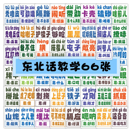 东北话教学文字贴纸趣味搞笑