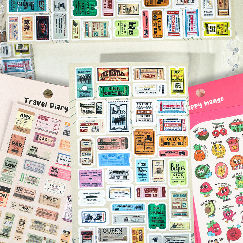 高颜值复古精美小物件防水贴