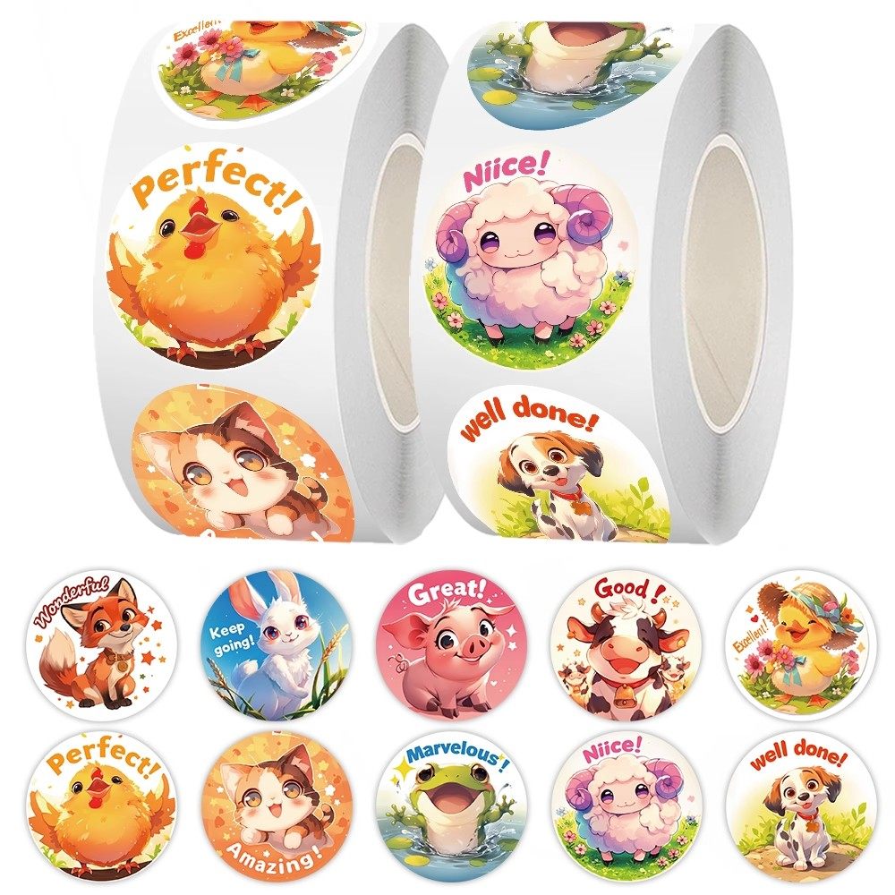 1000贴可爱卡通动物鼓励激励卷卷贴教师父母奖励儿童女孩表扬贴纸,文具电教/文化用品/商务用品,贴纸/立体贴纸,淘宝优惠券,粉丝福利购,淘宝优惠卷
