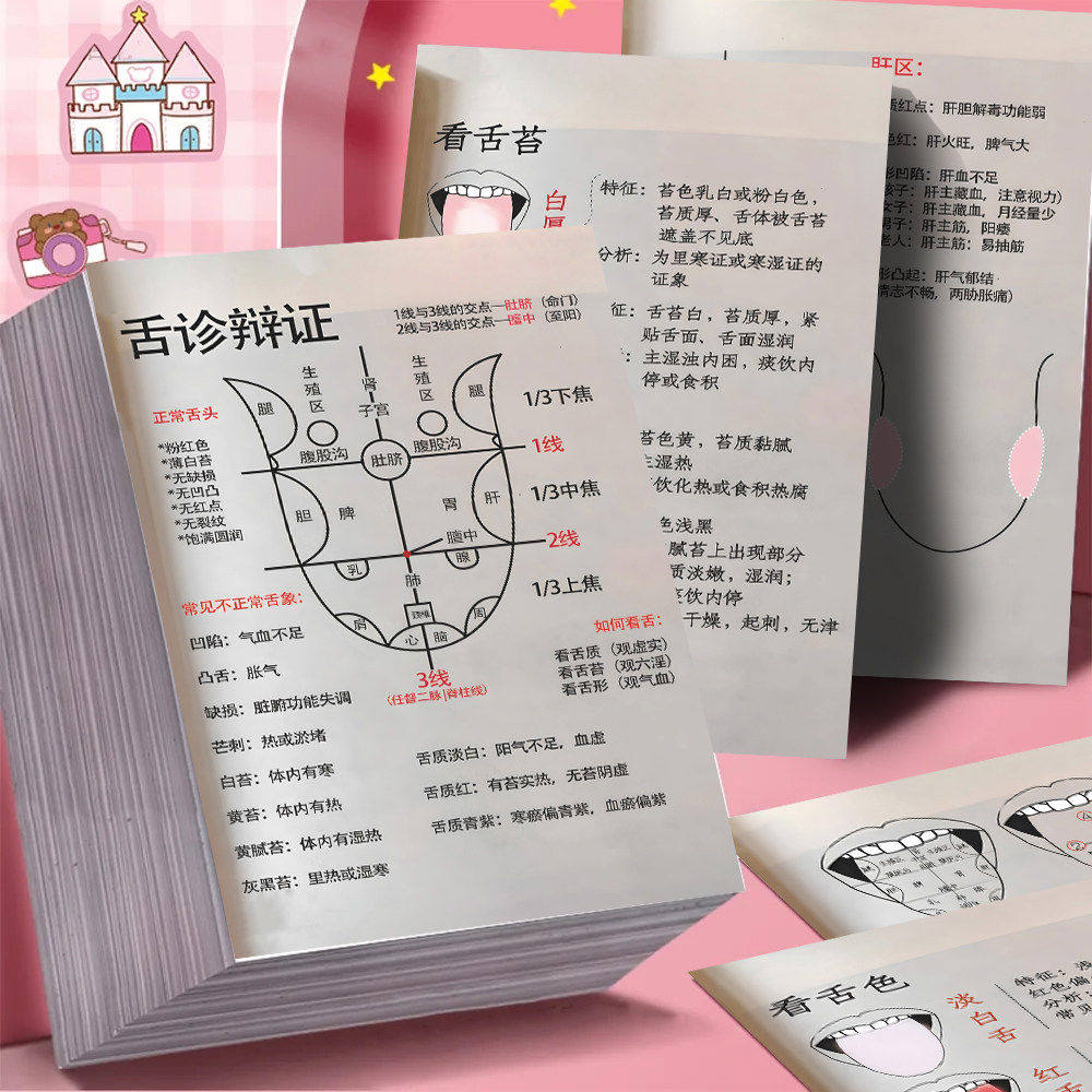 中医舌诊辩证养生贴纸