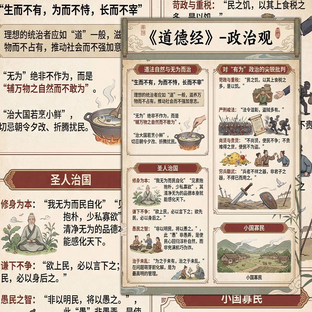 道德经国学经典自粘DIY贴纸