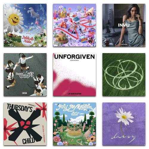 240张kpop专辑封面贴纸高颜值DIY创意装饰手账桌面水杯防水贴画