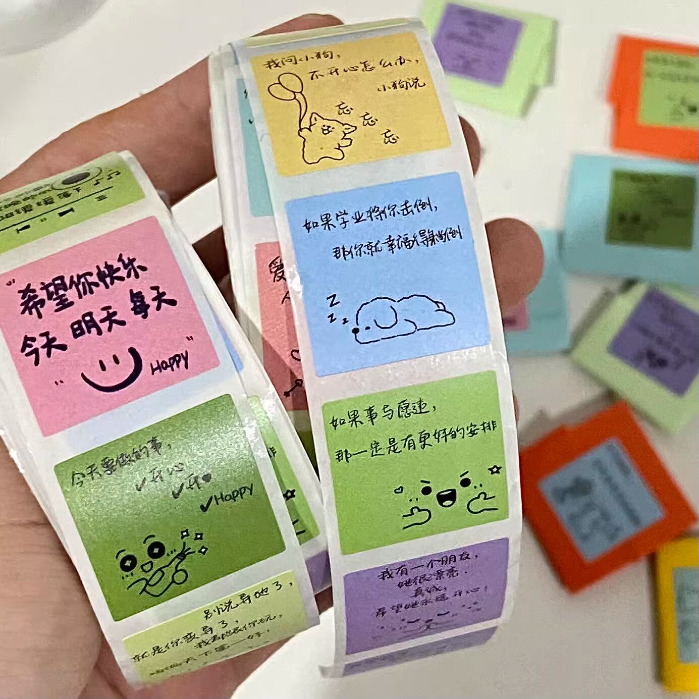 手绘ins治愈系文字贴纸