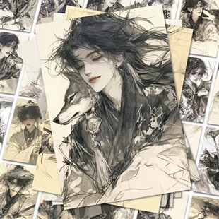 192张复古风帅哥贴纸少年感美男子潇洒公子哥手账手机桌面diy贴画