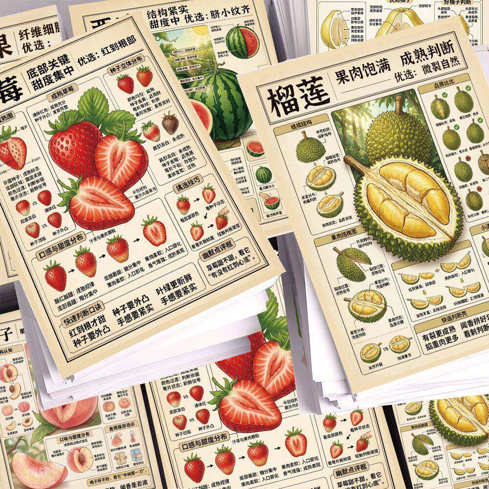18张水果挑选窍门防水贴纸