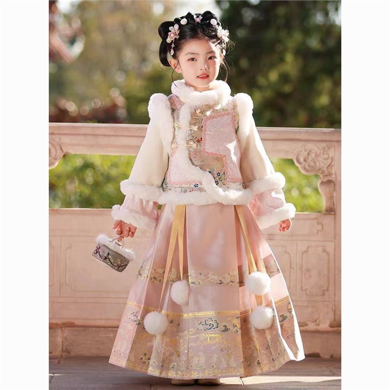 格格服女童汉服冬季2025新款古装儿童秋冬装国风加厚旗袍裙拜年服