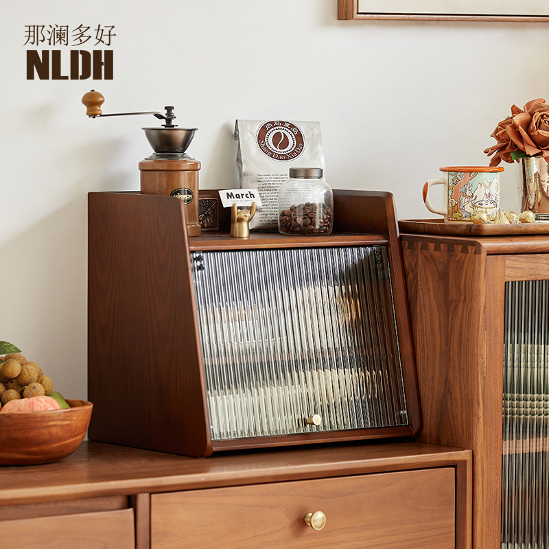 实木桌面小型收纳柜杯子水杯茶具咖啡杯收纳置物架餐桌台面置物柜