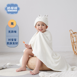 婴儿浴巾春秋加厚绒款 超柔软吸水连帽浴袍斗篷新生宝宝速干浴巾