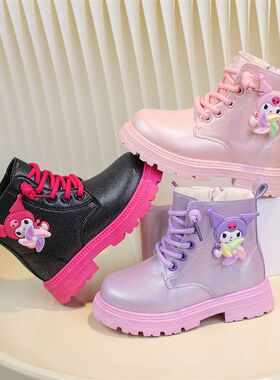 儿童皮靴子短靴马丁靴耐磨透气防水英伦风女童单靴中小童学生靴子