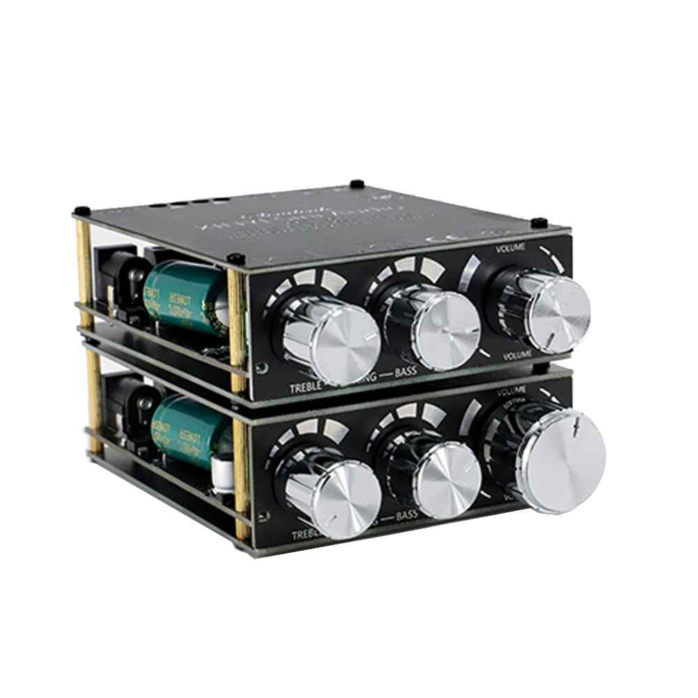 新品T100H 蓝j牙5.0数字功放模块带前级高低音调节立体声功放板10