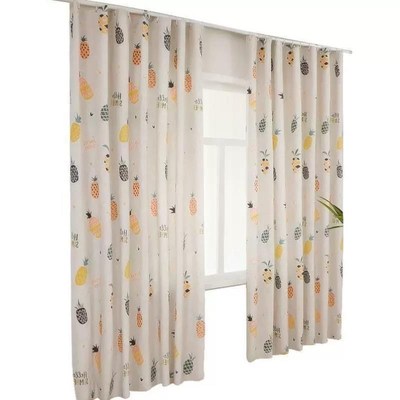 窗帘短款挂钩式儿童扣环布料免打孔大学生简约可爱卫生间创意