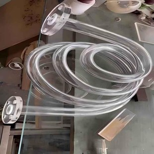 大口径高透明有机j玻璃亚克力管法兰实验器材防护罩过滤柱加工定