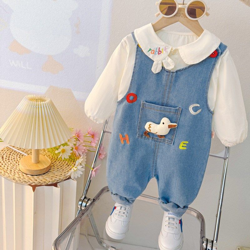 宝宝背带裤套装春秋季婴幼儿超洋气外出衣服牛仔裤婴儿春装两件套,童装/婴儿装/亲子装,套装,淘宝优惠券,粉丝福利购,淘宝优惠卷